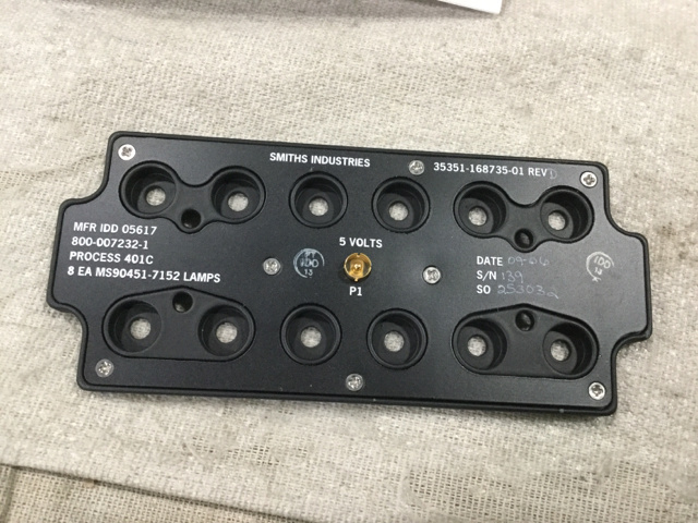 (3) GE Aviation 168735-01 Light Transmitting Indicating Panels (3) GE Aviation 168735-01 Light Transmitting Indicating Panels