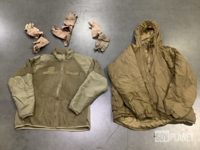 (12) Pairs of Flyer’s Gloves, (6) Extreme Cold Weather Parkas & Assorted Items