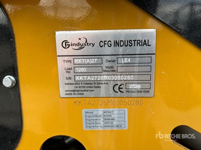 2026 CFG KKTA27 Two-Speed Mini Oruga cargadora compacta (Unused)