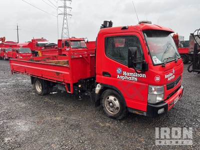 2013 Mitsubishi Canter FEB60 4x2 Flatbed Truck with Crane