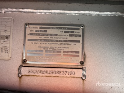 2020 Vawdrey 13 m Tri/A Curtain Side Trailer