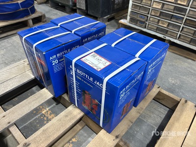 Quantity of (4) 2024 Powertek 20T lifter 20 Ton Air Bottle Jack (Unused)