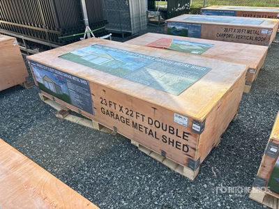 2026 AGR-MS2322 23 ft x 22 ft x 13 ft Double Garage Metal Divers  (Unused)