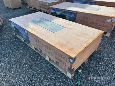 2026 AGR-LS1228 28 ft x 12 ft x 10 ft 6 in Metal Livestock Shelter (Unused)