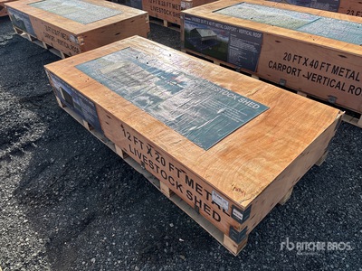 2026 AGR-LS1220 20 ft x 12 ft x 10 ft 6 in Metal Livestock Shelter (Unused)