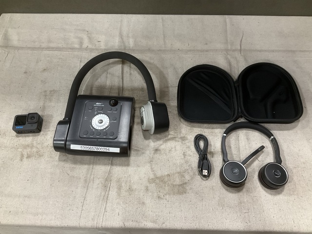 (1) GoPro, (1) Document Camera, (1) Headset & Assorted Items (1) GoPro, (1) Document Camera, (1) Headset & Assorted Items