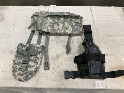 (45) Entrenching Tool Carriers, (8) Individual Holsters & Assorted Items