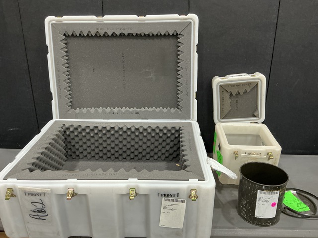 (10) Shipping Drums & (4) Storage Cases