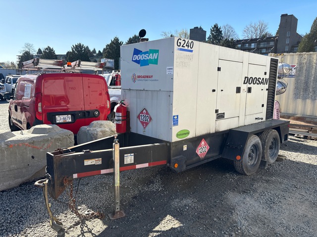 2012 Doosan G240 190 kW Portable Generator Set 2012 Doosan G240 190 kW Portable Generator Set
