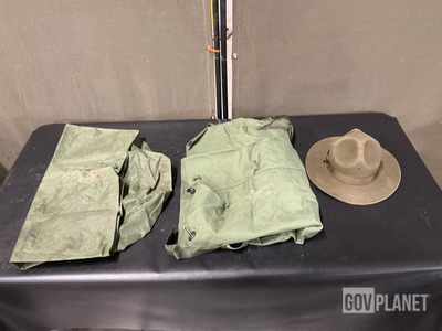 (9) Service Hats, (49) Duffel Bags, (5) Clothing Bags & Assorted Items