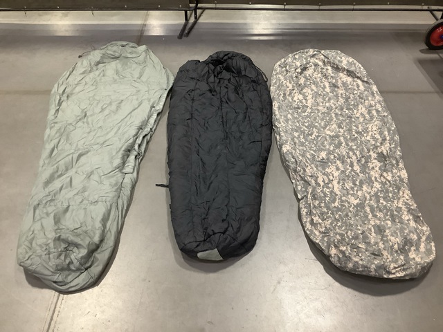 (2) Bivy Covers, (4) Modular Sleep Systems, (8) Sleeping Bags & Assorted Items