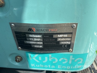 2025 Machpro MP16 Mini Excavator
