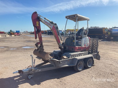 2020 Takeuchi TB216 C/W Digidoc Trailer, 3 x Digging Buckets (300, 2 x 180mm) & Breaker Mini escavatore