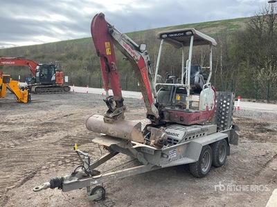 2020 Takeuchi TB216 C/W Digadoc Trailer, 3 x Digging Buckets (300,200,180mm) & Breaker Mini Excavator