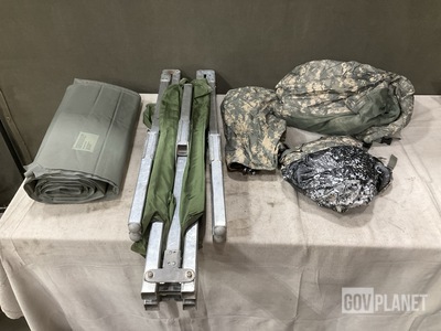 (1) ICS Improved Combat Shelter, (11) Folding Cots & Assorted Items