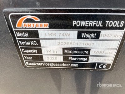 2026 ARTEER LRR-74W 74 in Râteau paysager et chargeuse compacte (Unused)