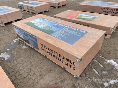 2025 AGR-MS2322 23 ft x 22 ft Double Garage Metal Edificio de almacenaje (Unused)