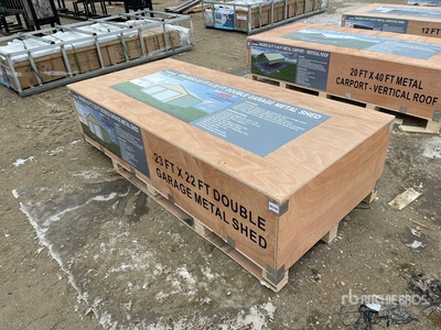 2025 AGR-MS2322 23 ft x 22 ft Double Garage Metal Bâtiment d'entreposage (Unused)