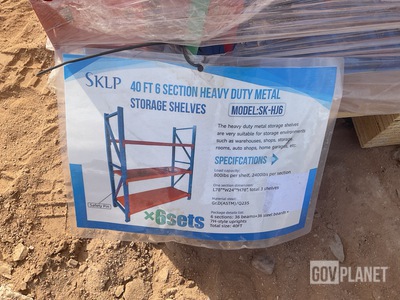 (6) Sets Of SKLP SK-HJ6 Heavy Duty Metal Storage Shelving - Unused