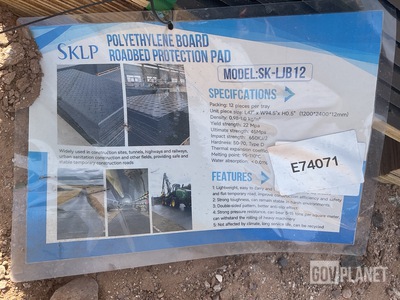 (12) SKLP SK-LJB12 Polyethylene Board Roadbed Protection Pads - Unused