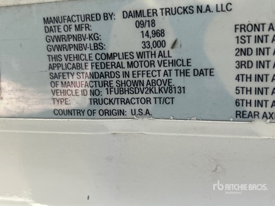 2019 Freightliner Cascadia 116 Day Cab Prime Mover