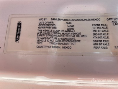 2021 Freightliner Cascadia 126 S/A Day Cab Truck Tractor