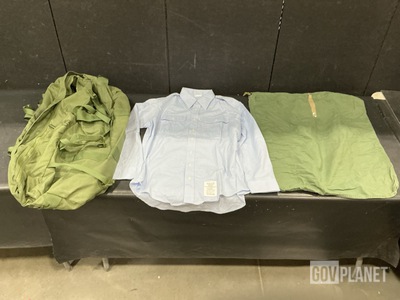 (14) Barracks Bags, (63) Men's Shirts, (55) Duffel Bags & Assorted Items