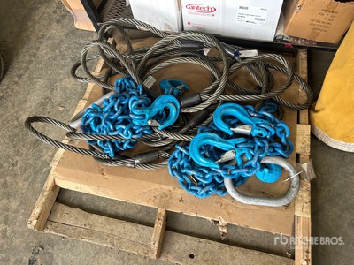 Quantity of 2-Leg 5/8 in Lifting Chains & 1 in Cable Slings Rigging