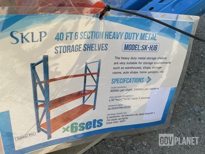 (6) Sets Of SKLP SK-HJ6 Heavy Duty Metal Storage Shelving - Unused