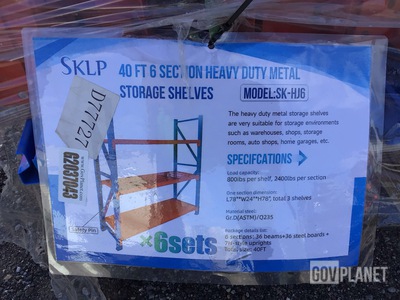 (6) Sets Of SKLP SK-HJ6 Heavy Duty Metal Storage Shelving - Unused