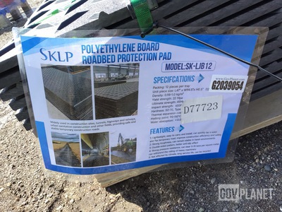 (12) SKLP SK-LJB12 Polyethylene Board Roadbed Protection Pads - Unused