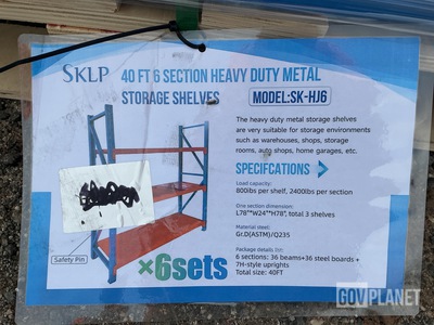 (6) Sets Of SKLP SK-HJ6 Heavy Duty Metal Storage Shelving - Unused