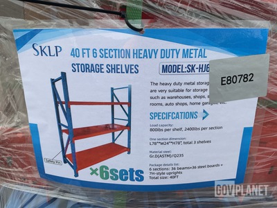 (6) Sets Of SKLP SK-HJ6 Heavy Duty Metal Storage Shelving - Unused