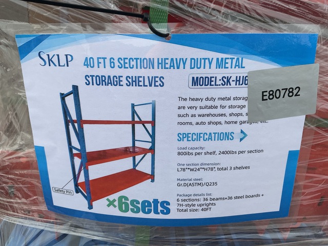 (6) Sets Of SKLP SK-HJ6 Heavy Duty Metal Storage Shelving - Unused