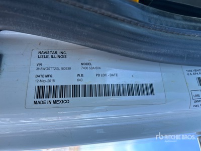 2016 International 7400 6x4 Cab and Chassis