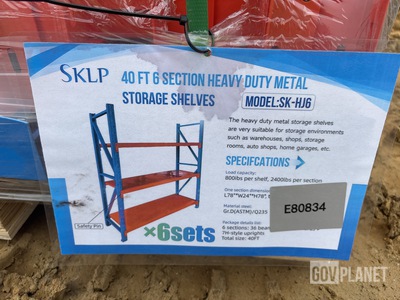 (6) Sets Of SKLP SK-HJ6 Heavy Duty Metal Storage Shelving - Unused