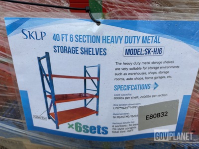 (6) Sets Of SKLP SK-HJ6 Heavy Duty Metal Storage Shelving - Unused
