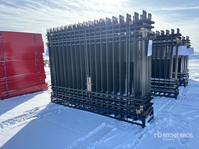 Quantity of (20) 10 ft x 7 ft Powder Coated Wrought Iron Clôture du site (Unused)