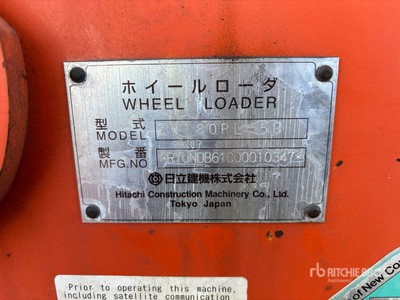 2017 Hitachi ZW180PL-5B Pala cargadora