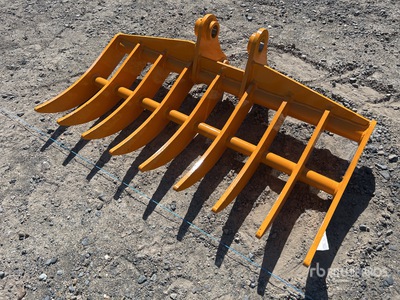 GIYI 965 mm Excavator Rake - Fits Cat 303 (Unused)