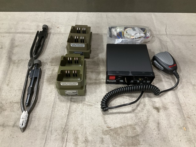 (4) Battery Adapters, (15) Pliers, (1) Amplifier & Assorted Items