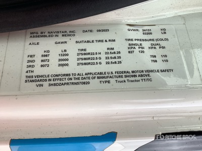 2024 International LT625 6x4 T/A Day Cab Truck Tractor