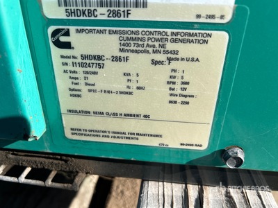 Cummins 5HDKBC Generator set
