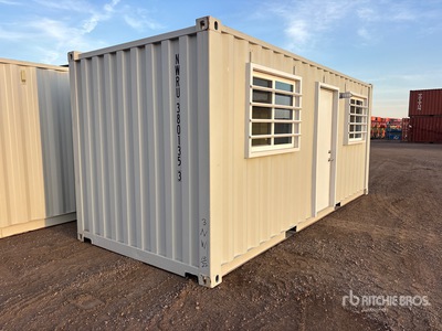 2025 20 ft Standard Multi-Door 20 ft x 8 ft Skid-Mounted Mobile Office Storage Container (Unused)