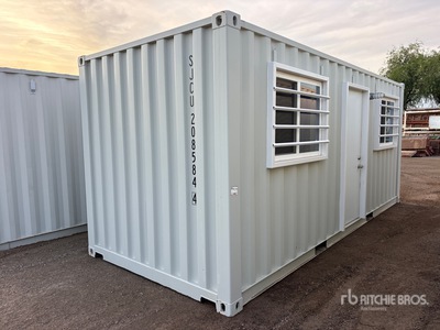2025 20 ft Standard Multi-Door 20 ft x 8 ft Skid-Mounted Mobile Office Storage Container (Unused)