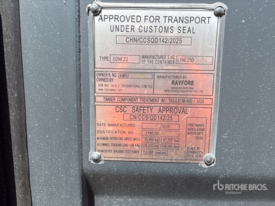 2025 20 ft x 8 ft Skid-Mounted Mobile Office Lagercontainer (Unused)