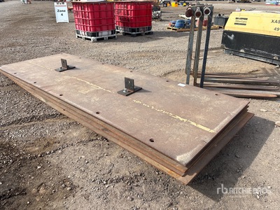 Quantity of (4) 4 ft 3 in x 13 ft Steel Plates