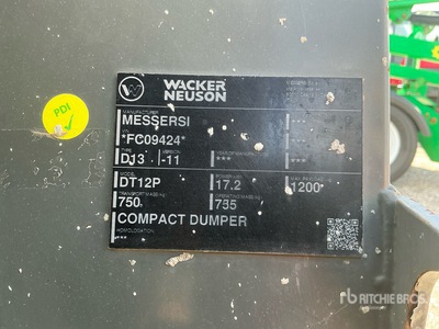 2024 Wacker Neuson DT12P Stand-On Swivel Mini Dumper