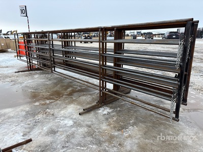 Quantity of (10) 24 ft x 5 ft Custom Steel Panel para ganado (Unused)