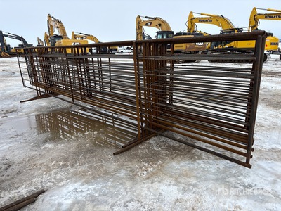 Quantity of (10) 24 ft x 5 ft Custom Steel Panel para ganado (Unused)
